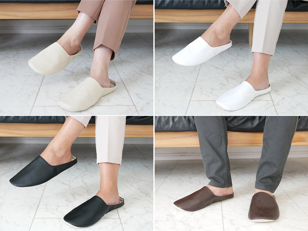 サラサデザインの黒色プレーンステッチルームシューズ