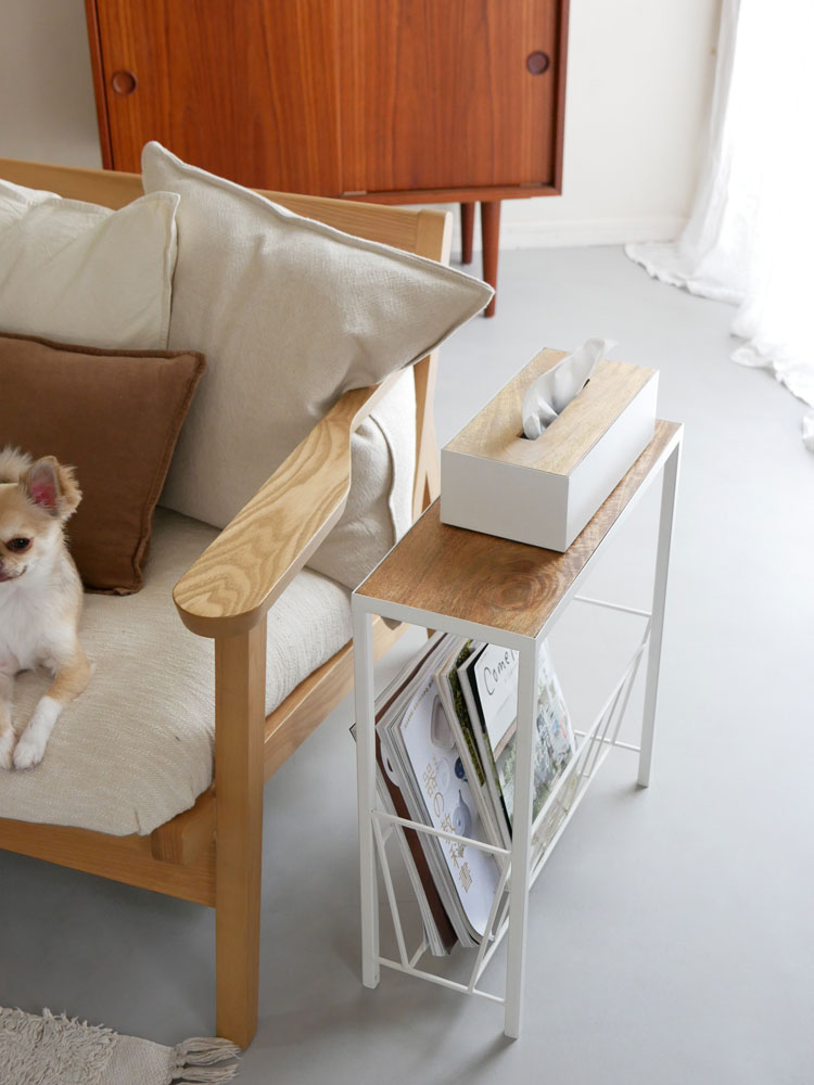 POSH LIVINGのマンゴーウッド本体とアイアン蓋のティッシュケース