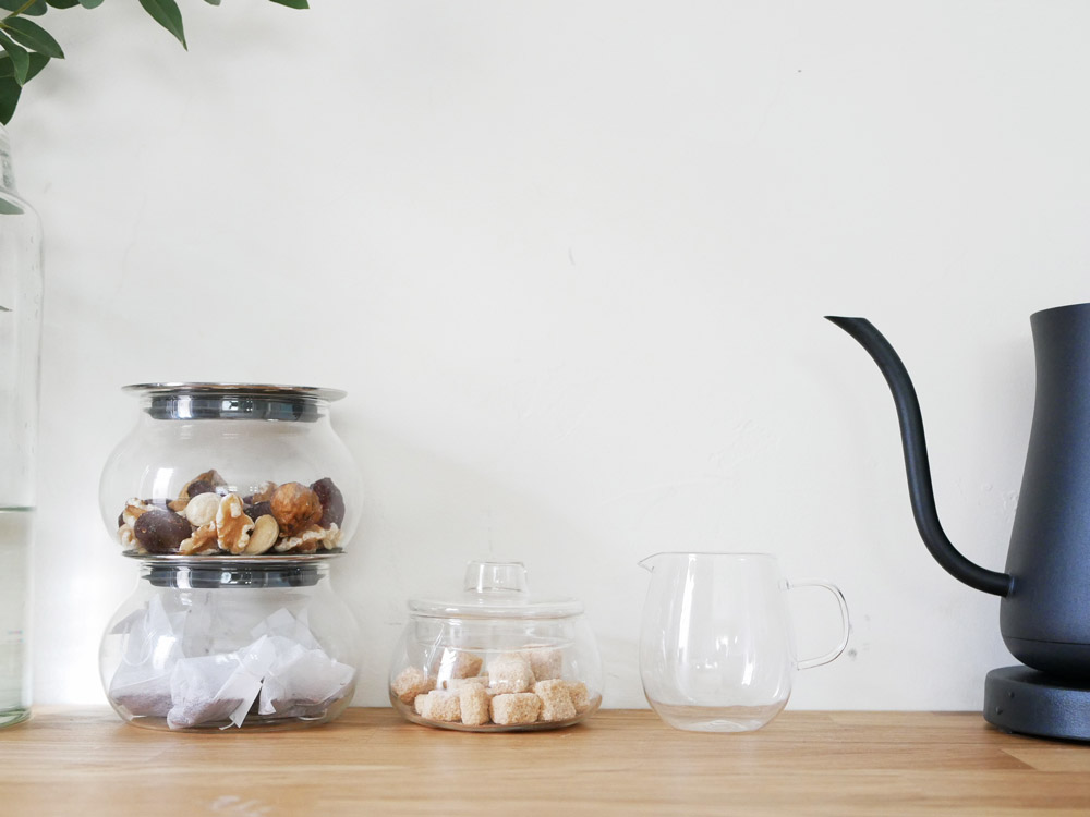 UNITEAブランドの耐熱ガラス製シュガーポット