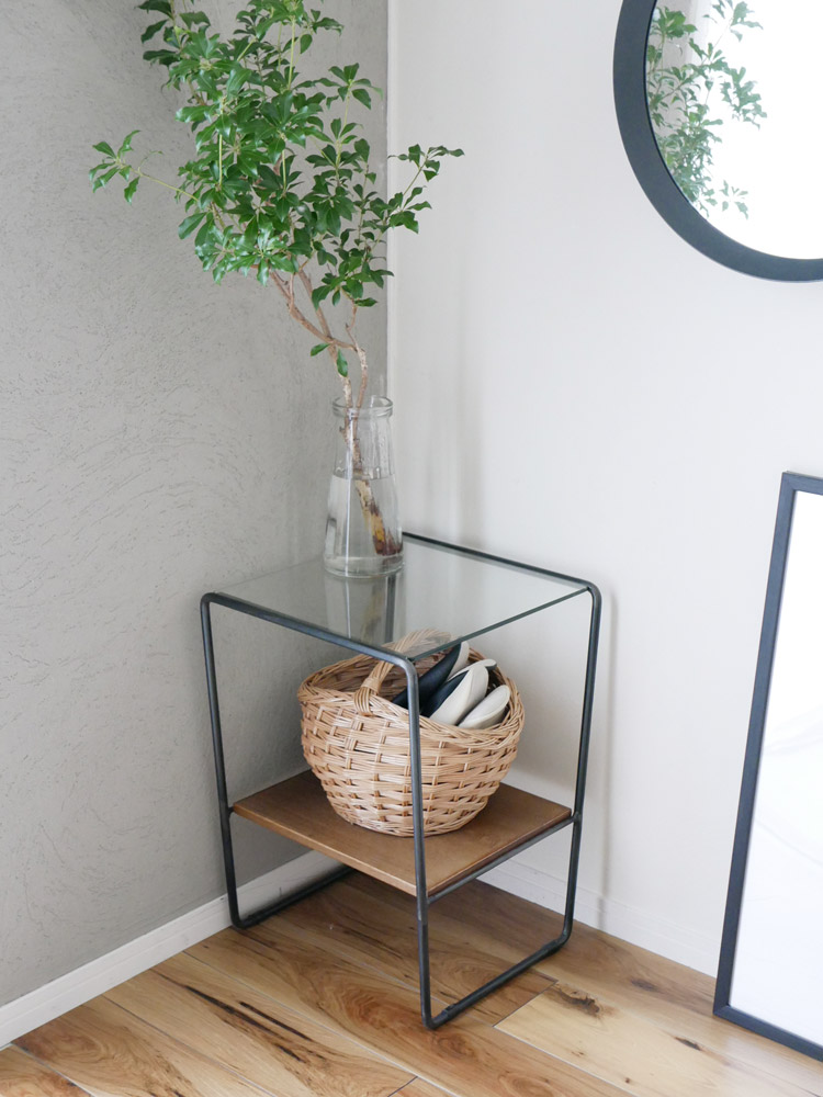 a.depeche製アッシュ無垢とスチールのサイドテーブル