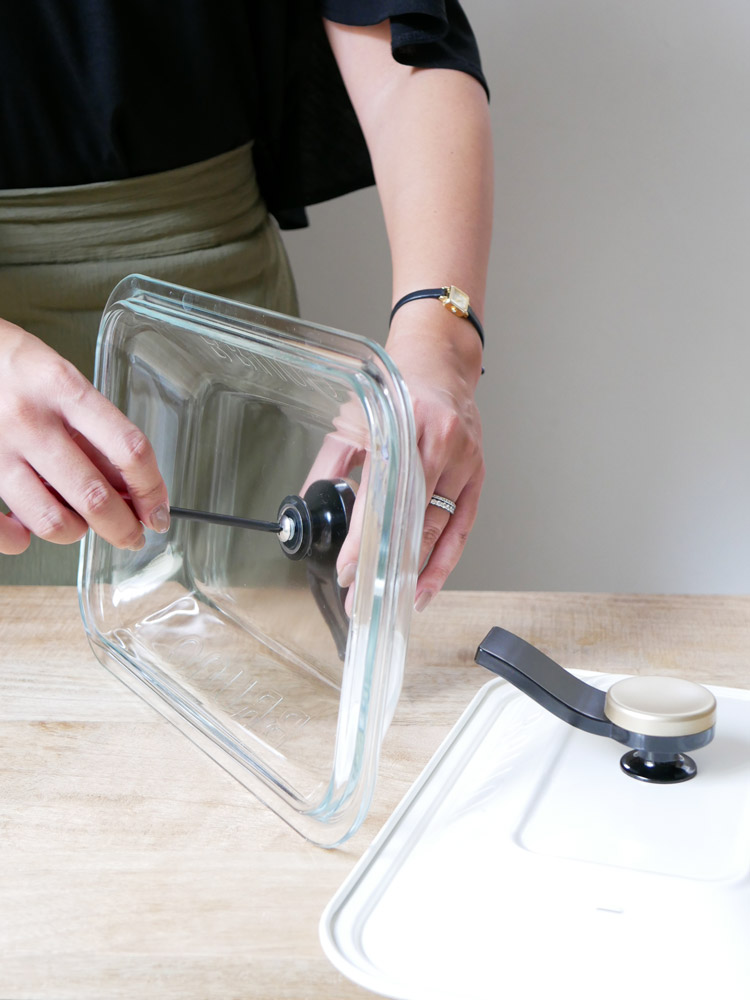 ブルーノ製コンパクトホットプレート用グラスリッドとスタンドノブ