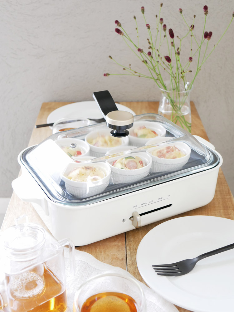 BRUNOのコンパクトホットプレート用グラスリッドとスタンドノブ