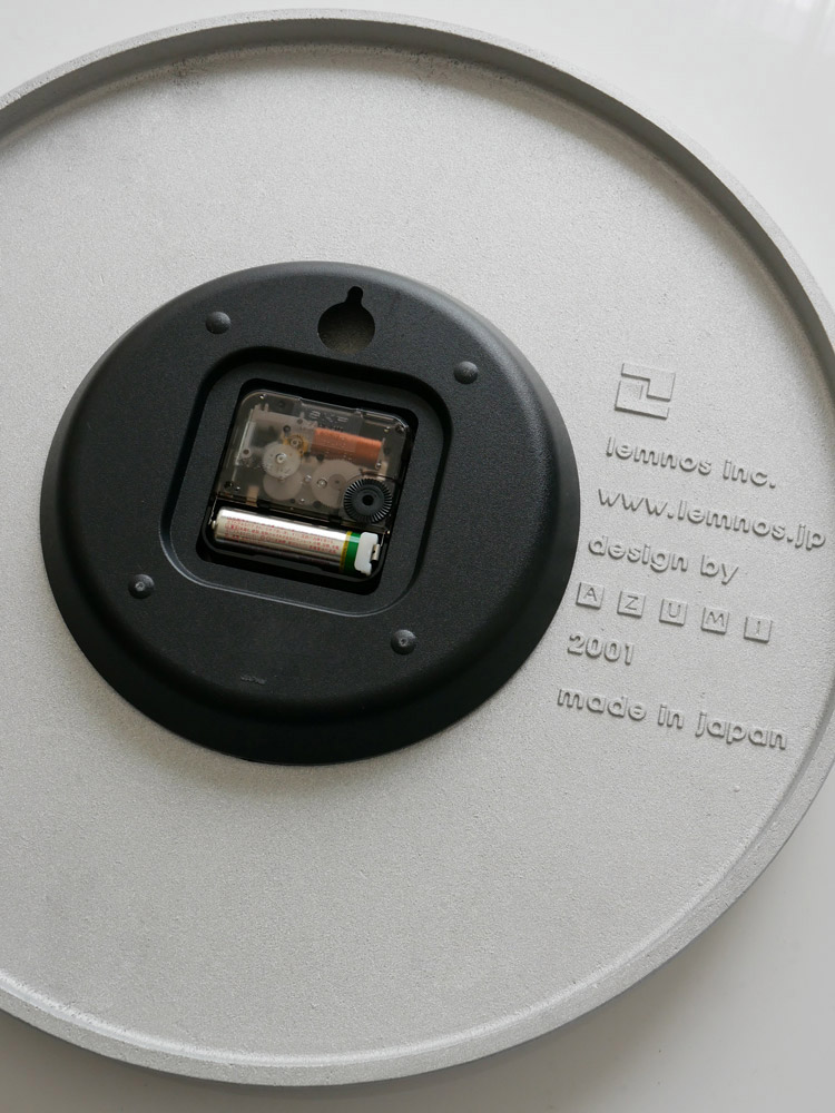 レムノスエッジクロック35cmホワイトアルミ壁掛け時計