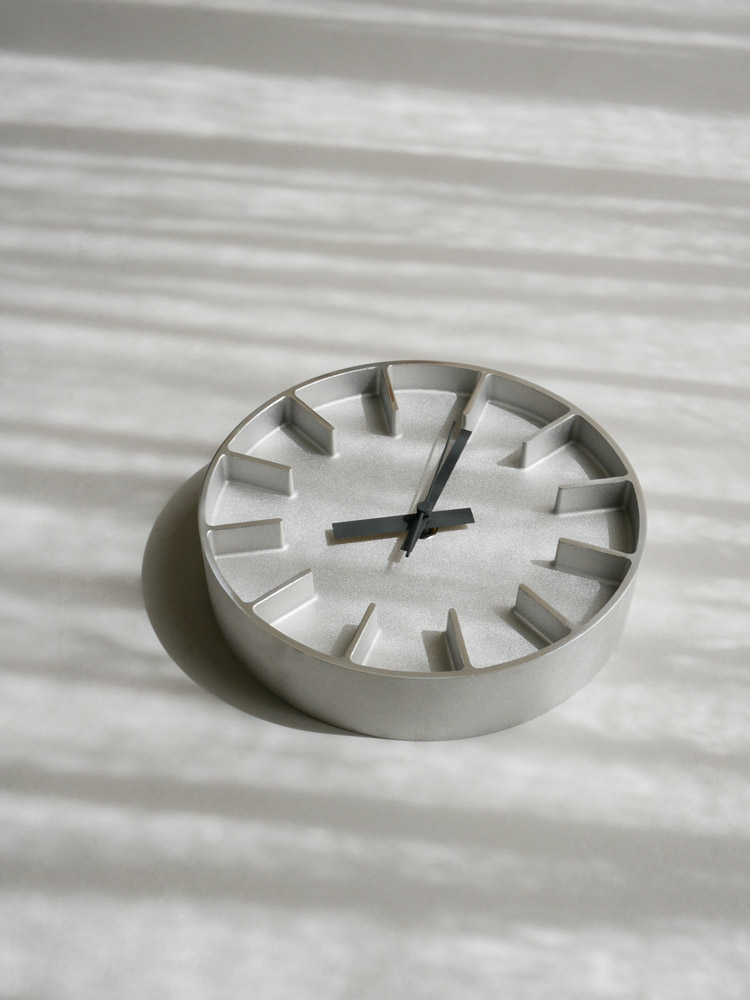 レムノス製エッジクロック ホワイト35cm