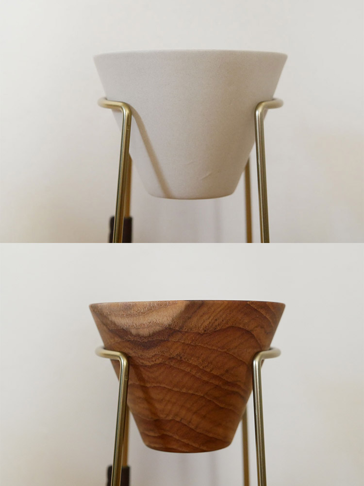 サラサデザイン製b2cコーヒードリッパースタンド・ブリッジ。スチール製で高さ約15.5cmのスタイリッシュなデザイン