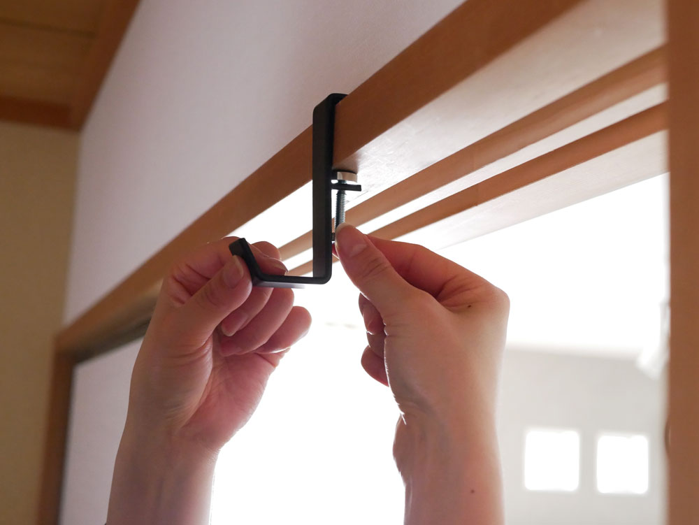 tower製黒色室内用物干しポールホルダー2個セット