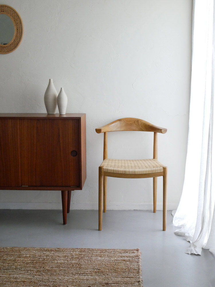 サンフラワーラタンのチークダイニングチェア