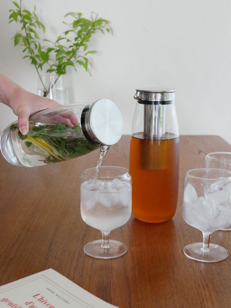 KINTOの透明耐熱ガラス製UNITEAカラフェとステンレス蓋