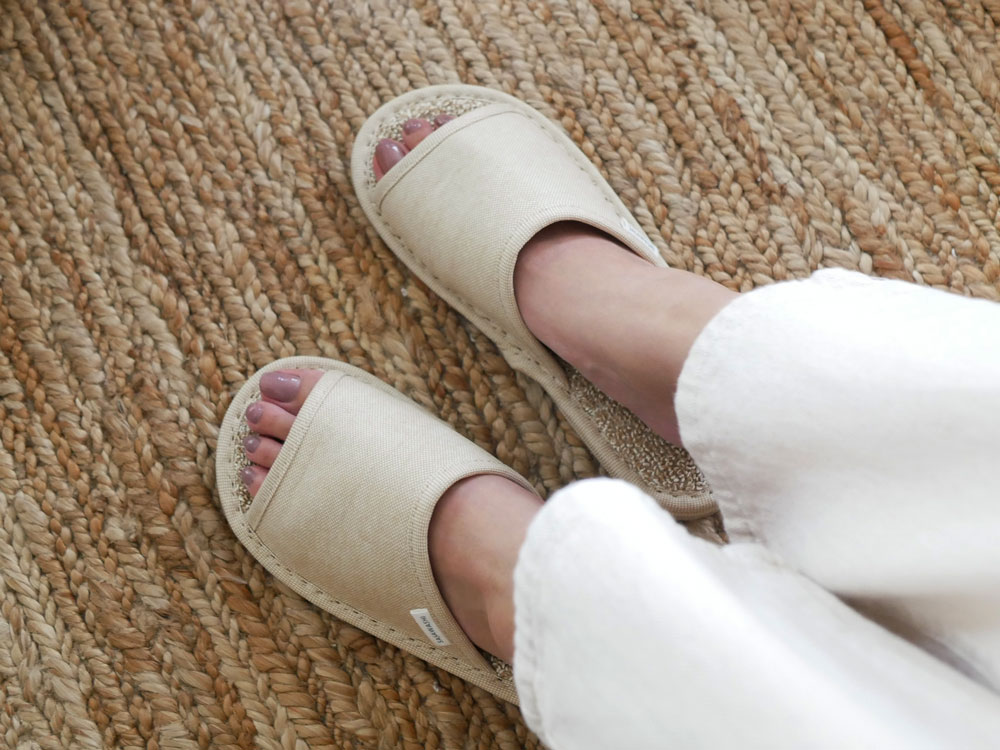 SASAWASHIのベージュささ和紙スリッパ