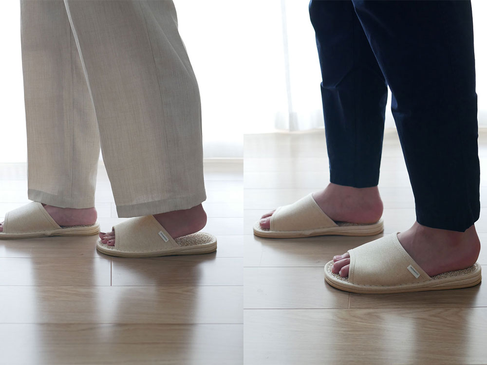 SASAWASHIささ和紙製ベージュのスリッパ