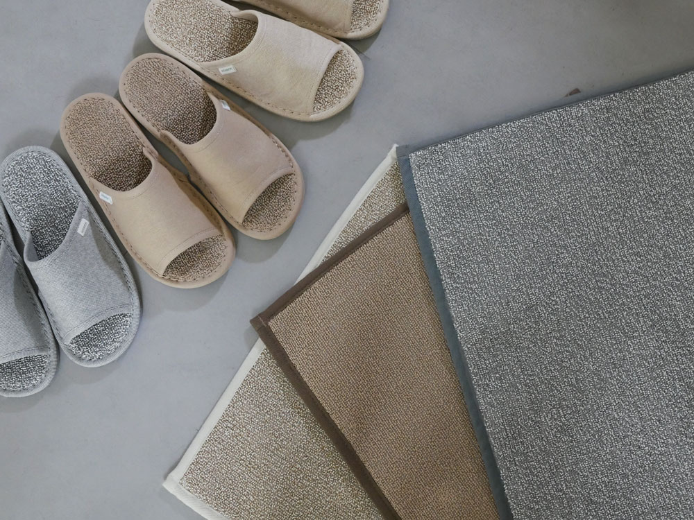 ベージュのささ和紙スリッパ