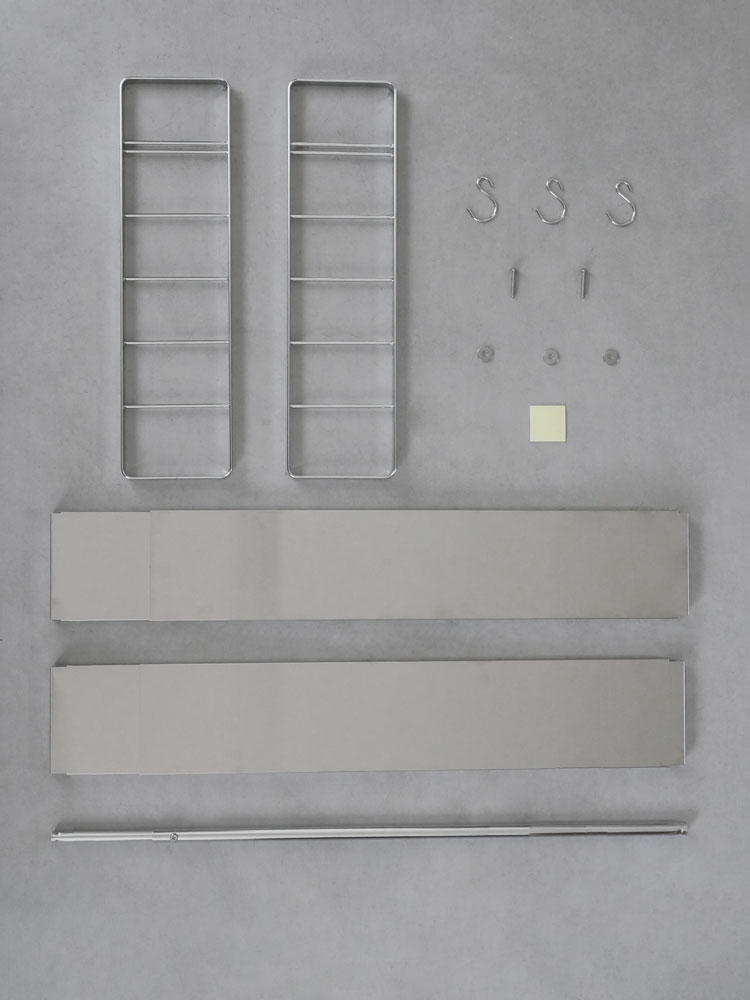 クロムメッキスチール製伸縮スリムラック