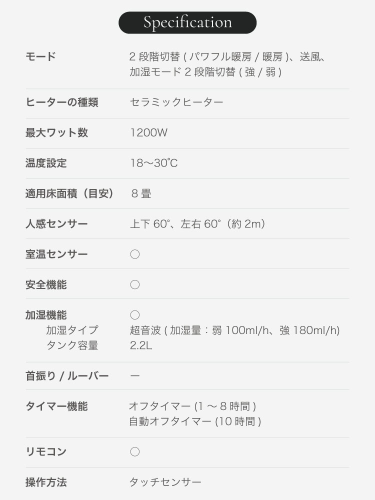 THREEUP人感センサー付セラミックヒーター