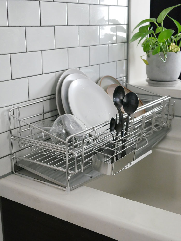 下村企販の18-8ステンレス製サポート水切りバスケット