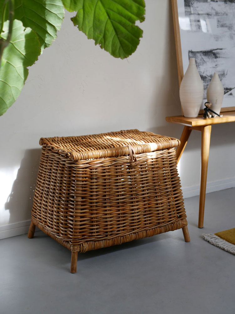 Creerクレエのラタン脚付き収納バスケット