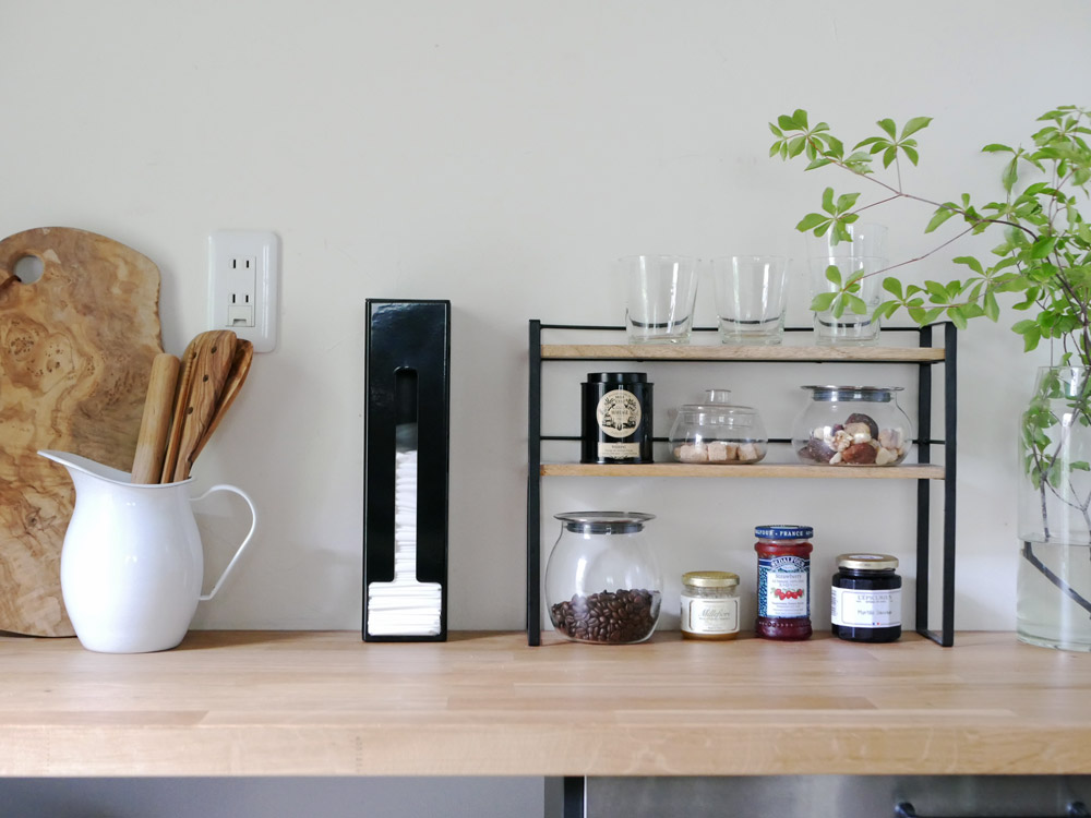 黒色スチール製タワーポリ袋ストッカー