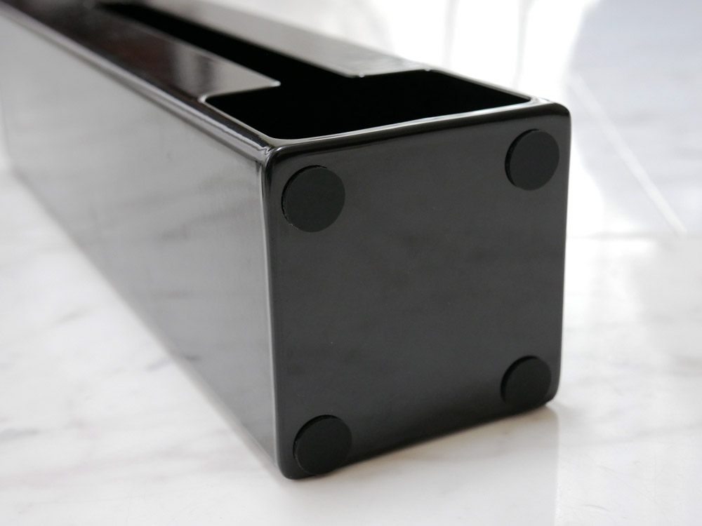 YAMAZAKI製黒色タワー型ポリ袋ストッカー