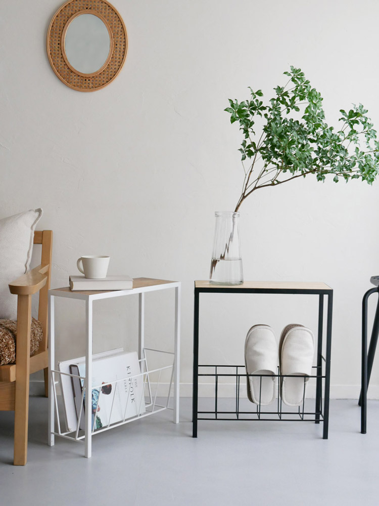 アイアンとマンゴーウッドのマガジンラック