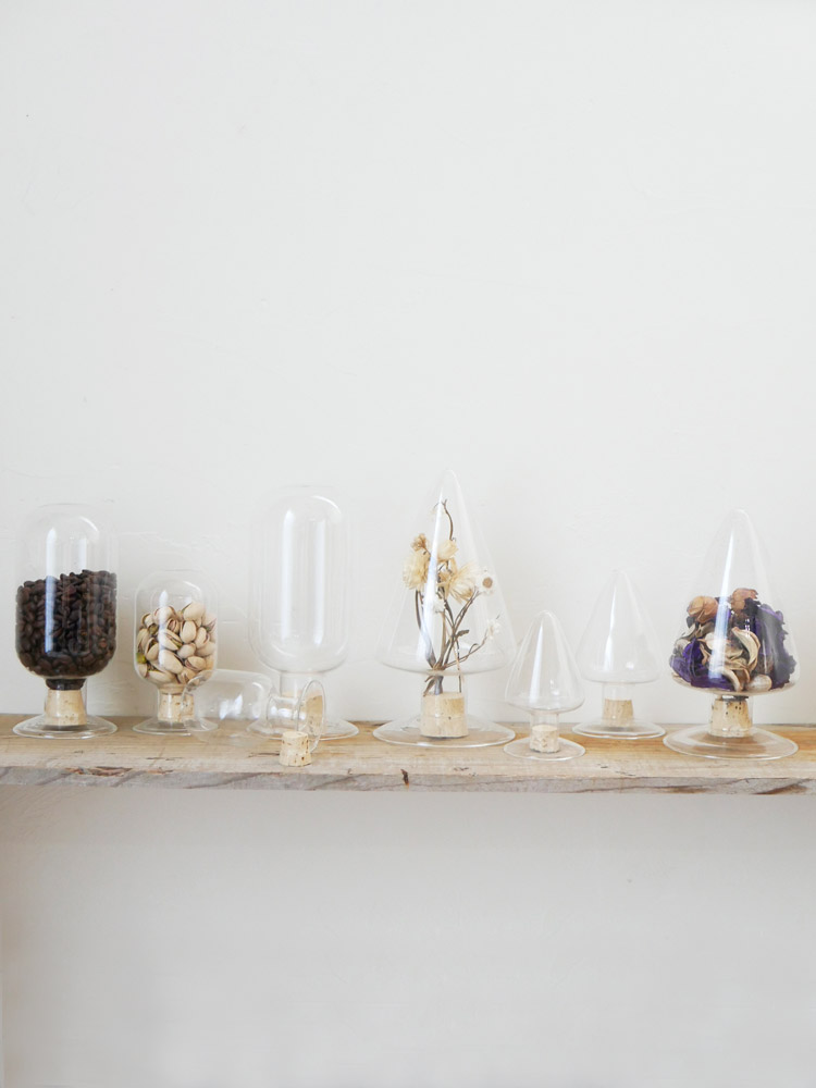 ポッシュリビングの耐熱ガラス製シードボトル、直径9cm、高さ19cm