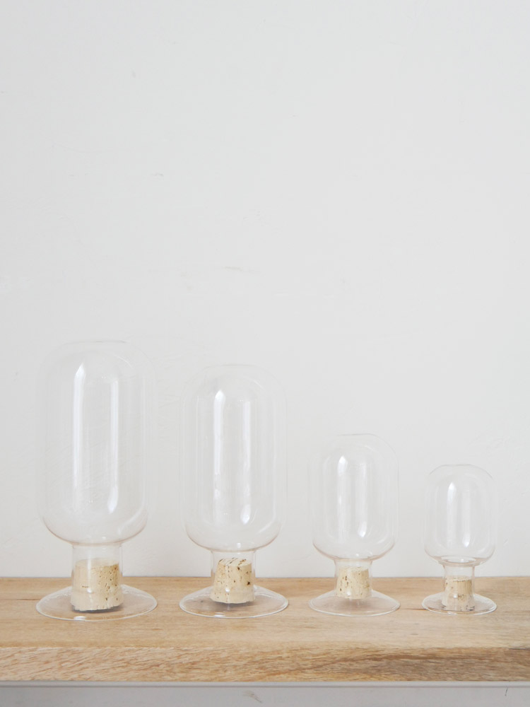 ポッシュリビングの耐熱ガラスシードボトル、直径9cm、高さ19cm、中国製