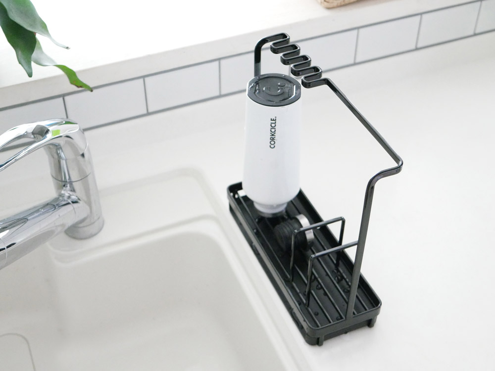 黒色タワー製スポンジ＆クリーニングツールスタンド