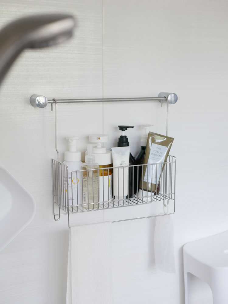 連結可能なステンレス製引っかけお風呂バスケット