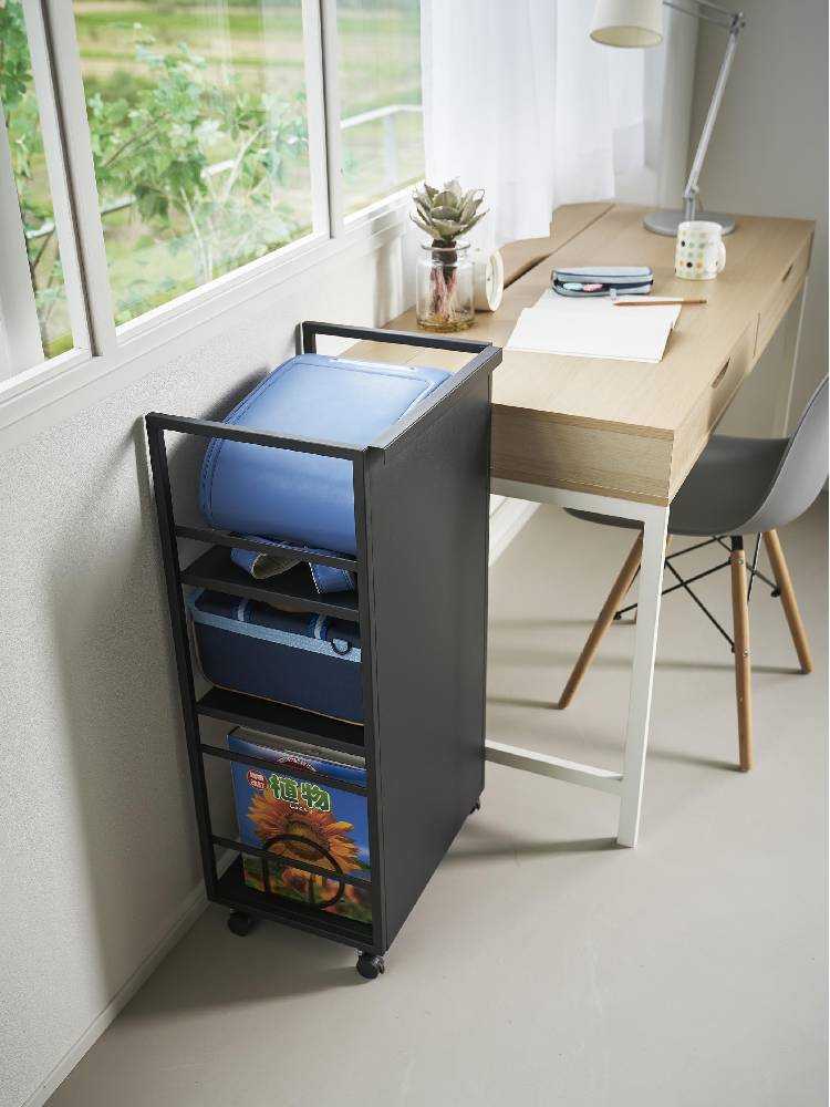 スチール製の2段目隠しワゴン、オフィス用棚