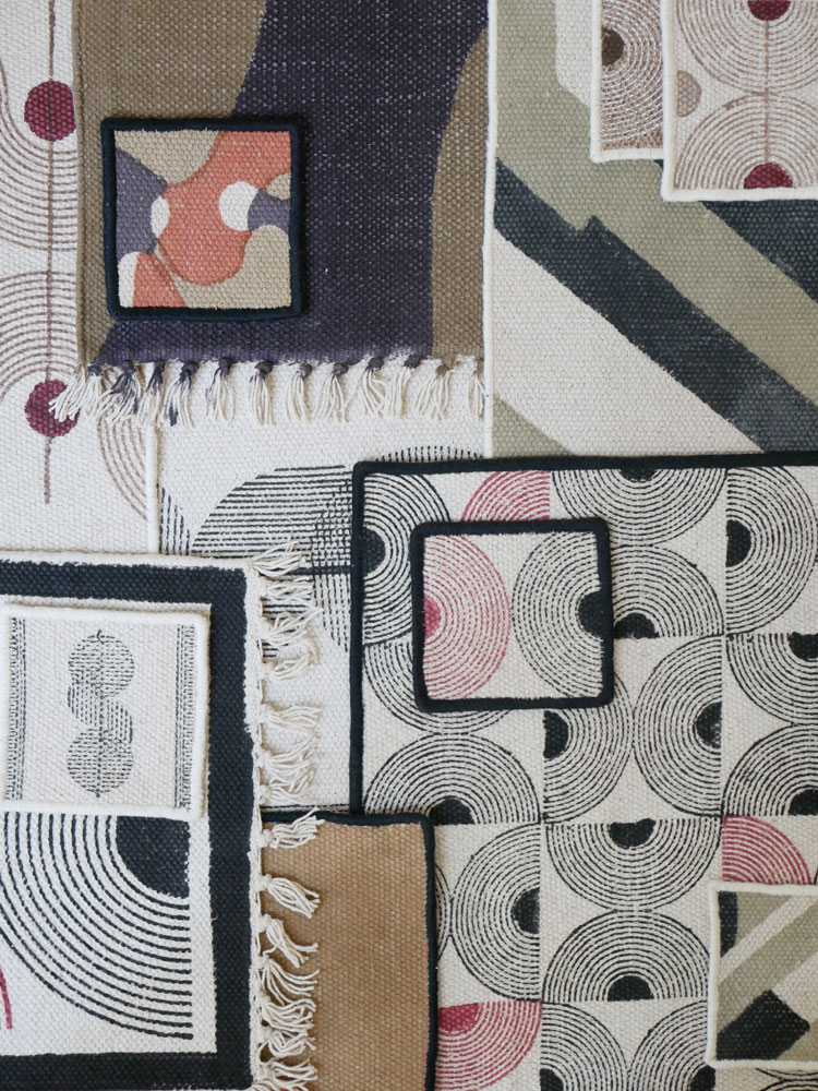 カラフルなパッチワークテーブルファブリック