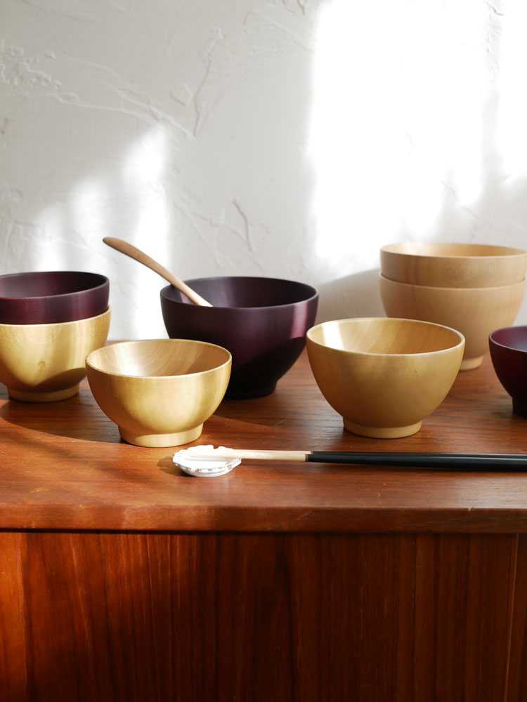 角田清兵衛商店 シフォンスープボール ナツメ材・ケイ素ガラス塗装