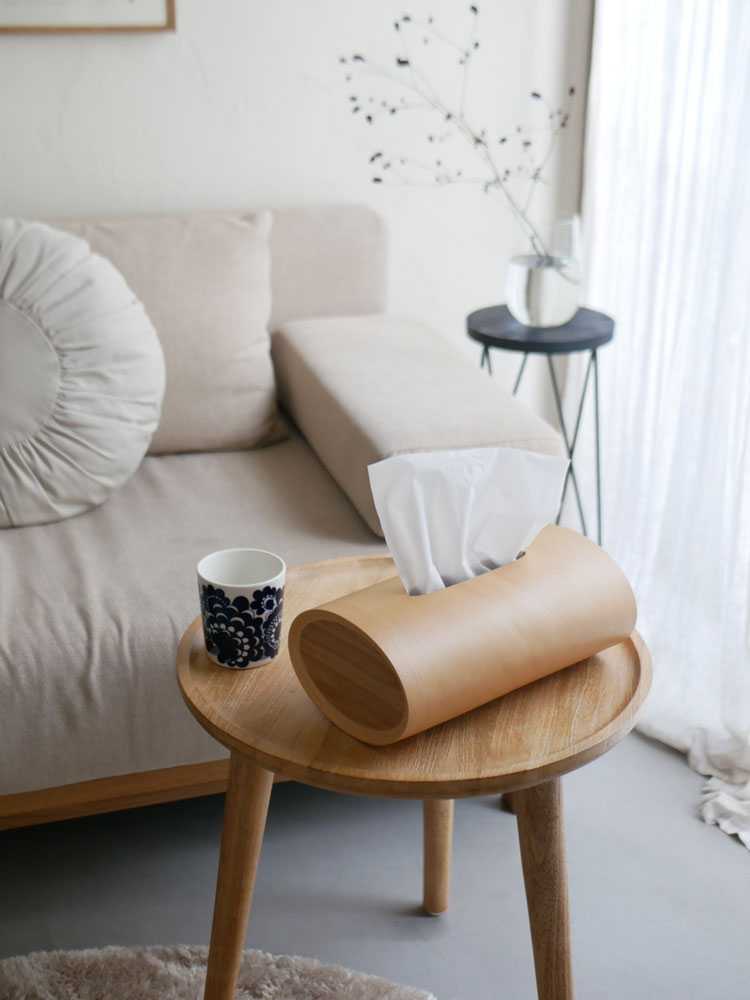 BUNACOの天然木ブナ製スリムティッシュボックス