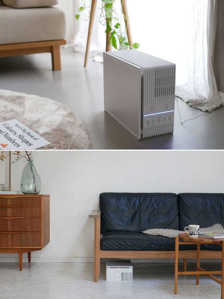 置き場所を選ばないドウシシャの薄型空気清浄機