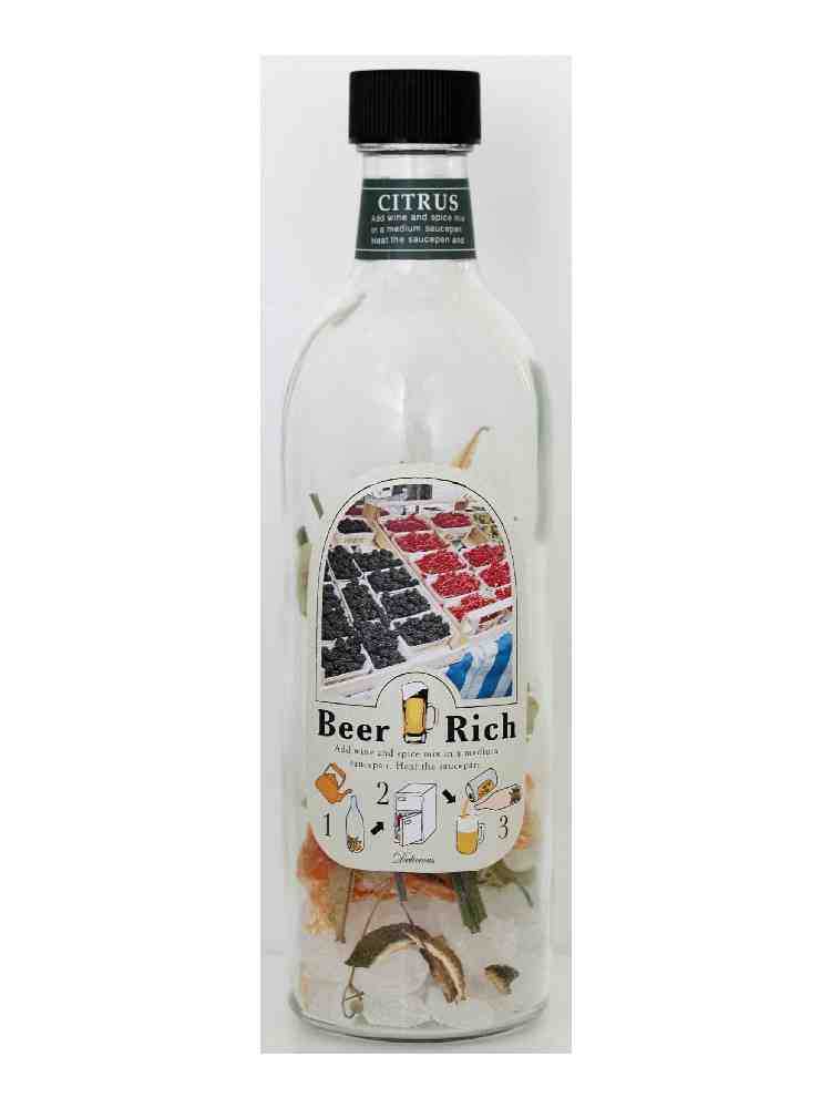 ビアリッチのラベル付きガラスボトル