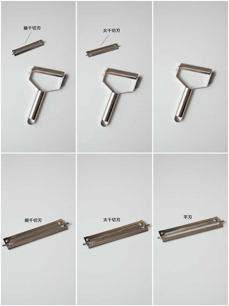 ワンタッチで替え刃交換！1本3役　ニュースピードピーラーの使用画像。