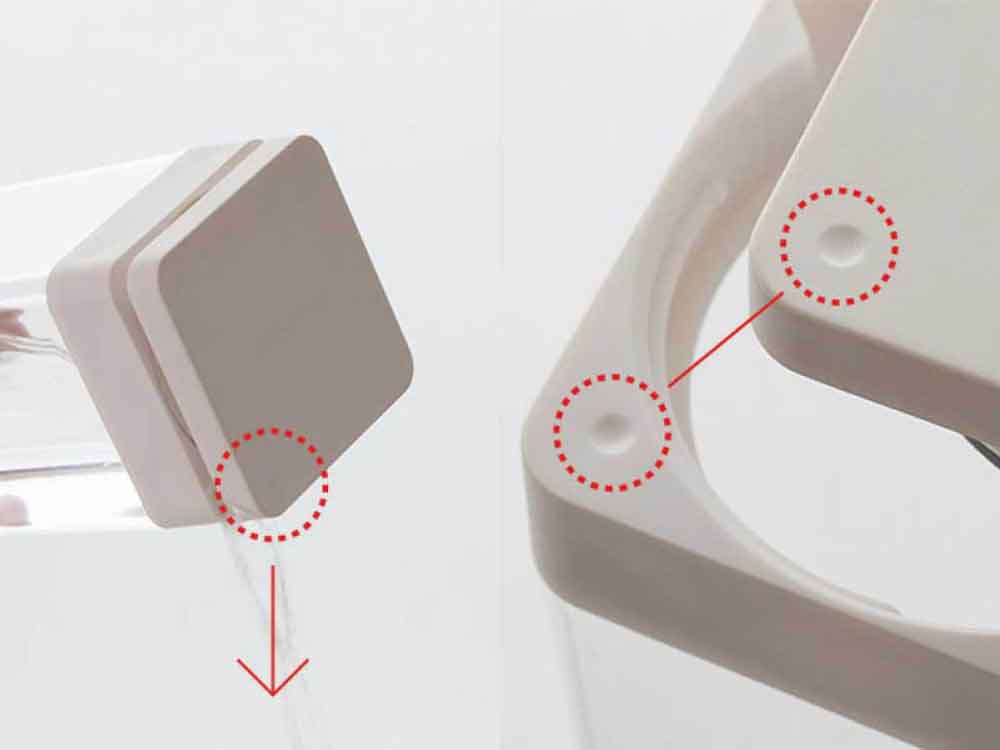 サラサデザインの1.2リットル容量、メタクリルとABS製の水出しフィルター付きウォータージャグ