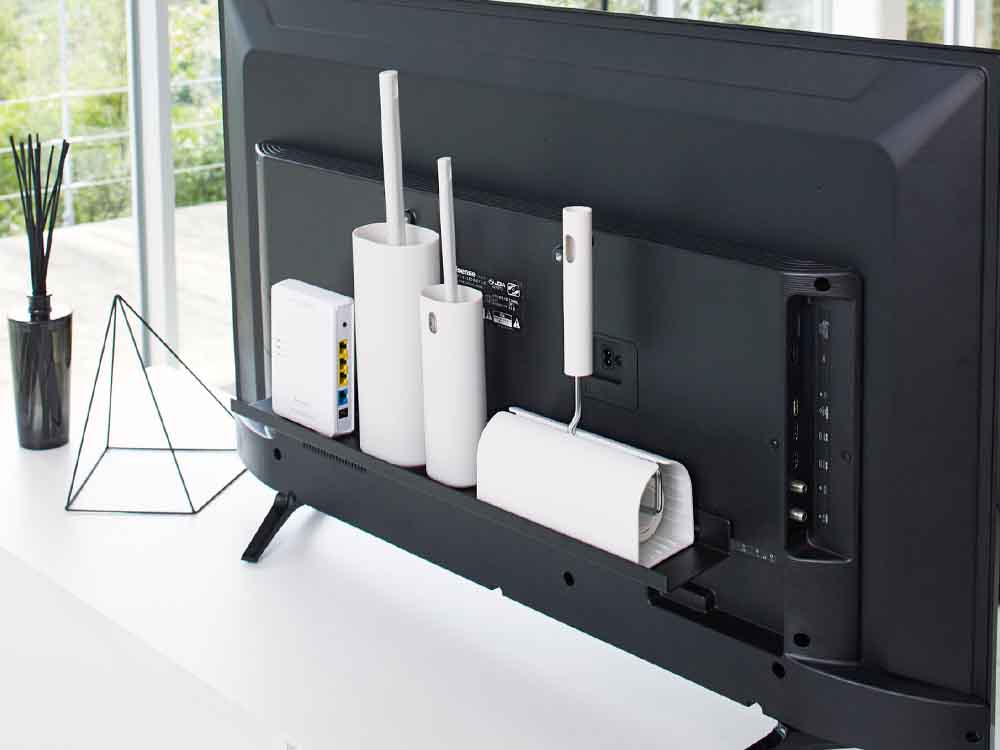 YAMAZAKIスマートテレビ裏ラック、幅60cm スチール製