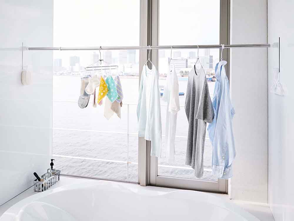 YAMAZAKI マグネットバスルーム物干し竿ホルダー2個組