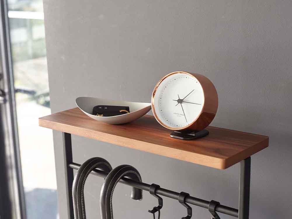 スチールと天然木のYAMAZAKI/tower製天板引掛け傘立て