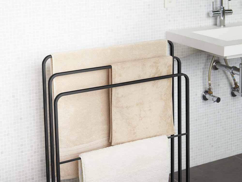 Yamazakiタワー横掛けバスタオルハンガー3連