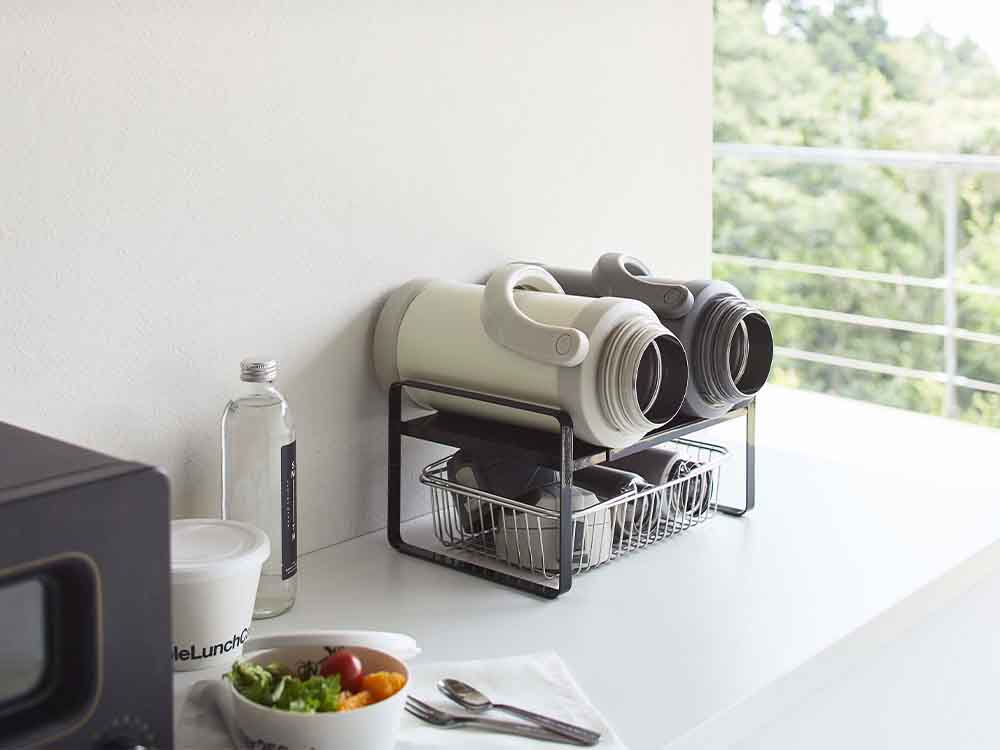 YAMAZAKI/towerの2段スチール伸縮収納ラック