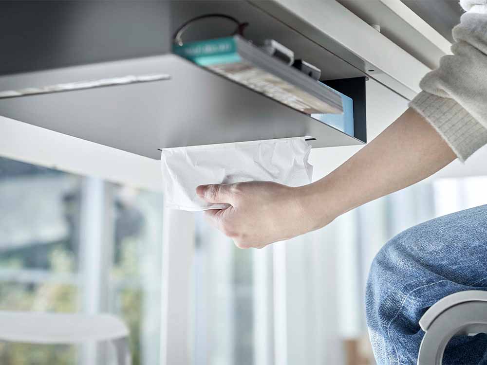 Yamazaki/towerのスチール製テーブル下収納ラック