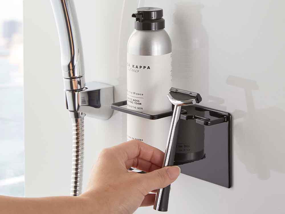 マグネット式バスルームシェイバーとホルダー