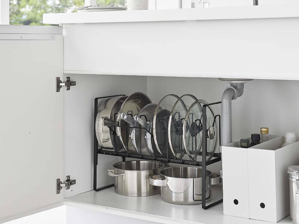 towerタワーの2段シンク下収納ラックブラック