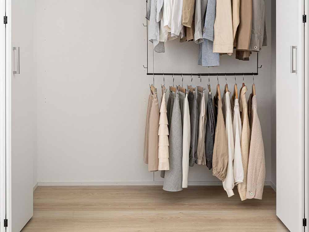 スチール製の2段伸縮ハンガー