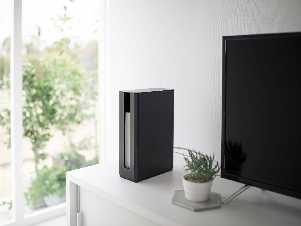 スマートの黒い重ね型ルーター収納ケース