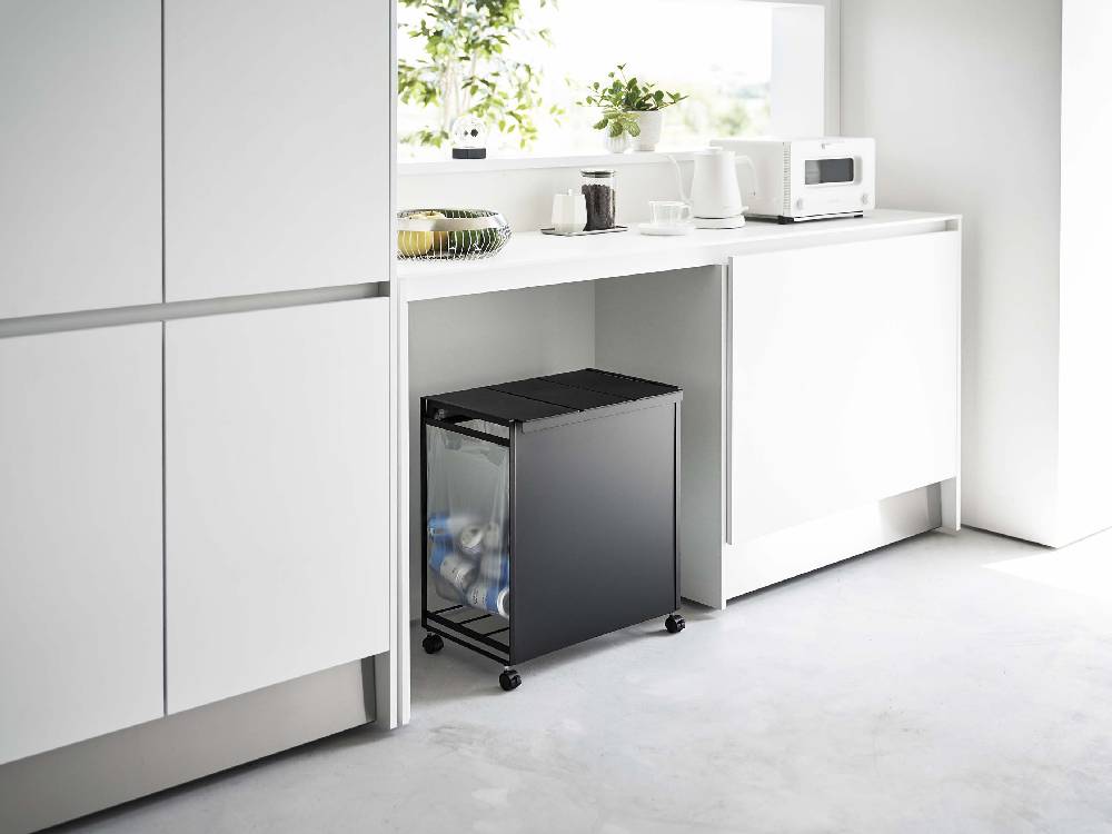 tower/Yamazakiの蓋付き目隠し分別ダストワゴン