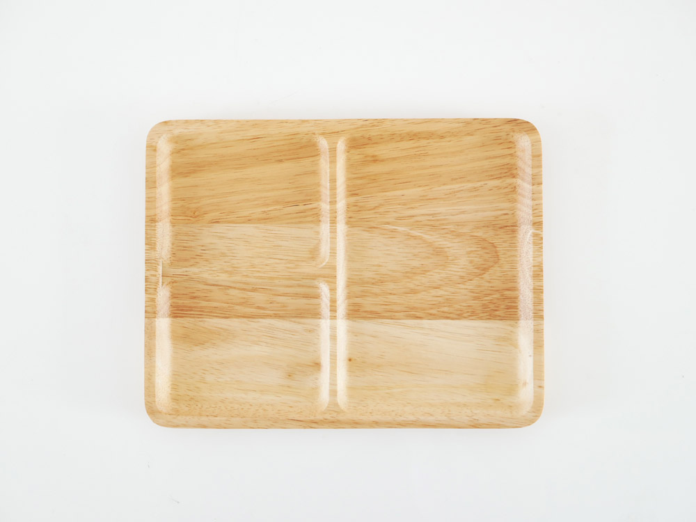 ACACIAブランドのラバウッド製カフェプレート