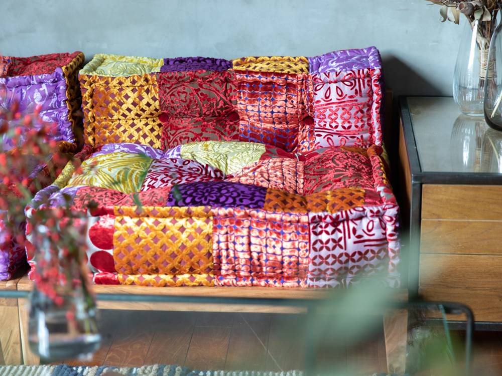 アデペシュ製パッチワークブロックマルチソファ
