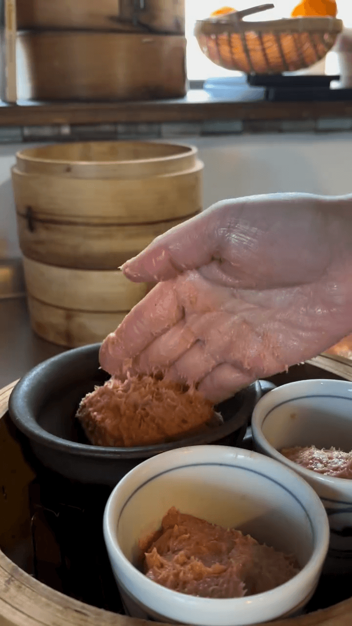 丸めないカップ蒸しハンバーグの作り方3の画像