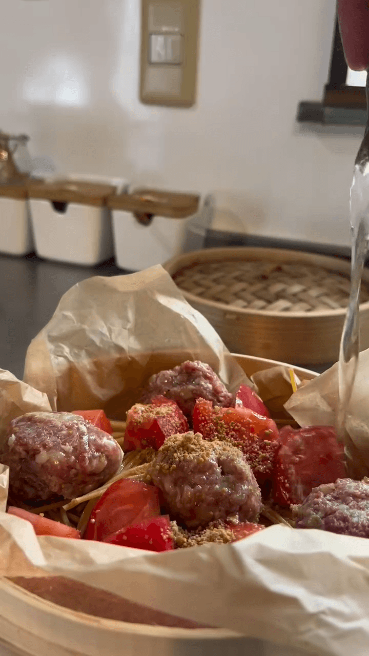 せいろで簡単✨ミートボールトマトスパ🍅🍝の作り方3の画像